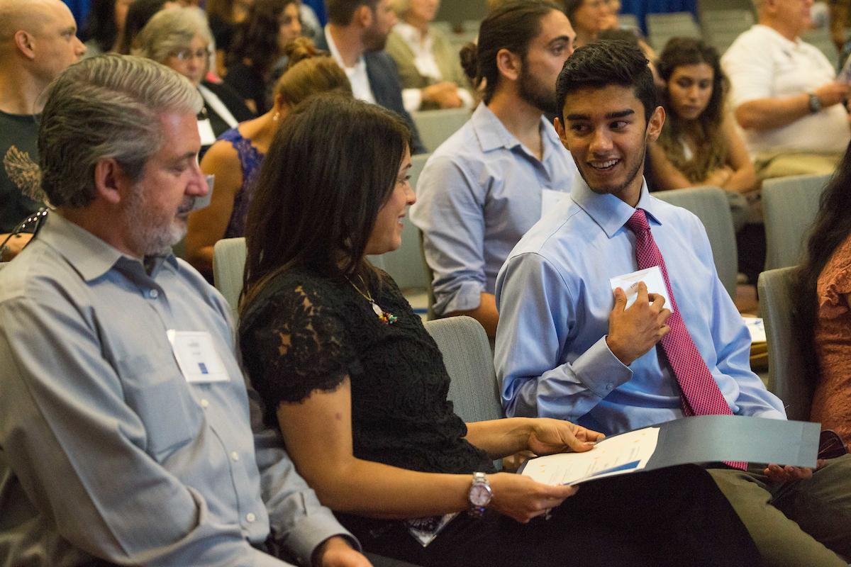 Alumni connect at a 2017 scholarships reception.