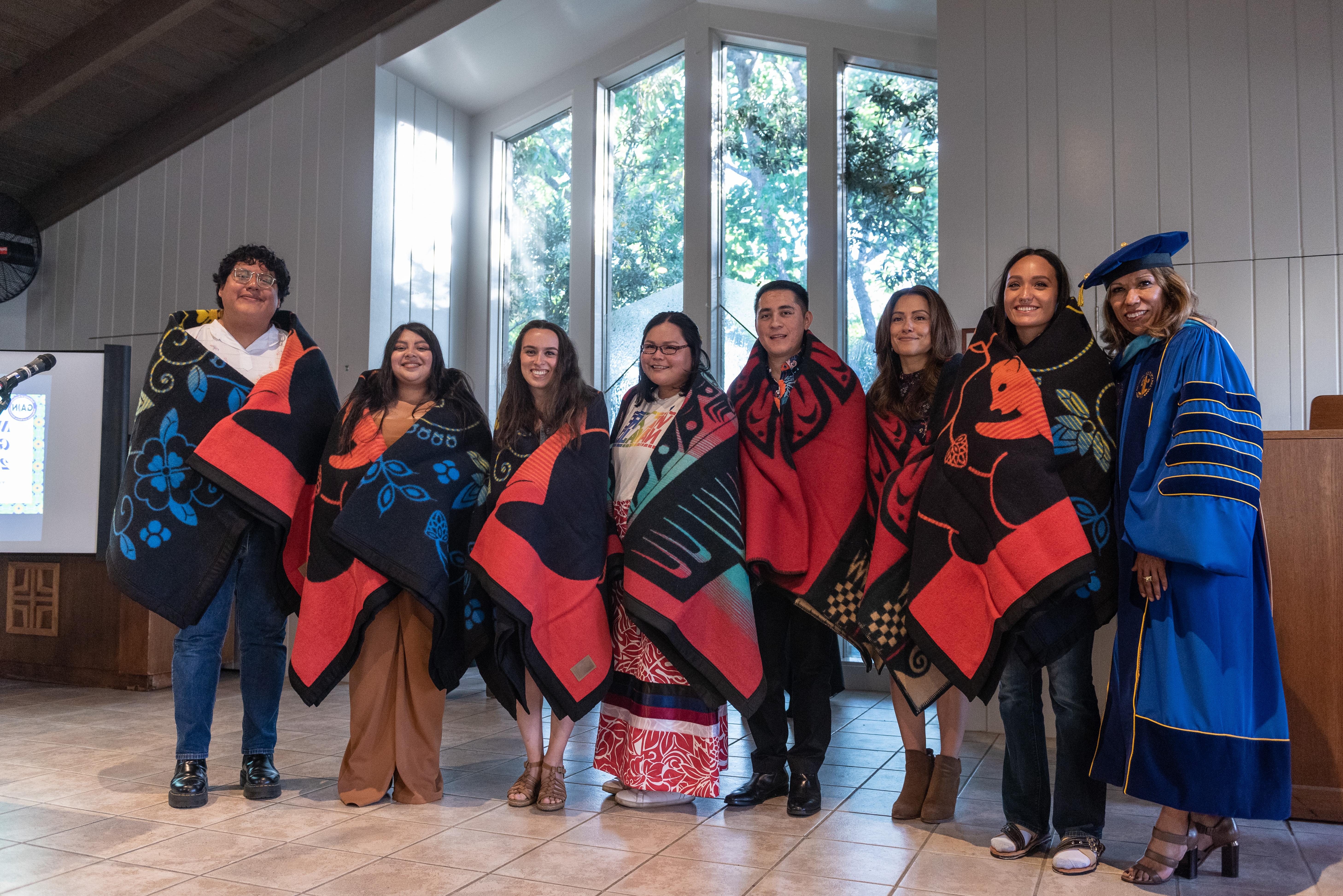 Students participating in the Native Grad event off campus.