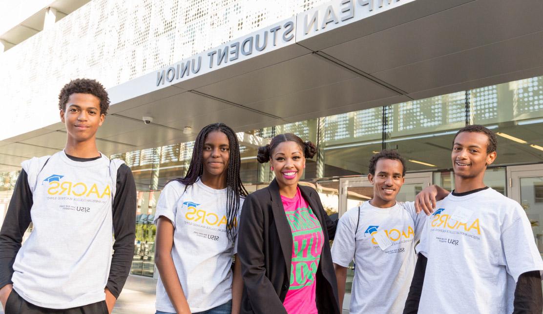 ABBSSC community members standing in front of the Student Union.